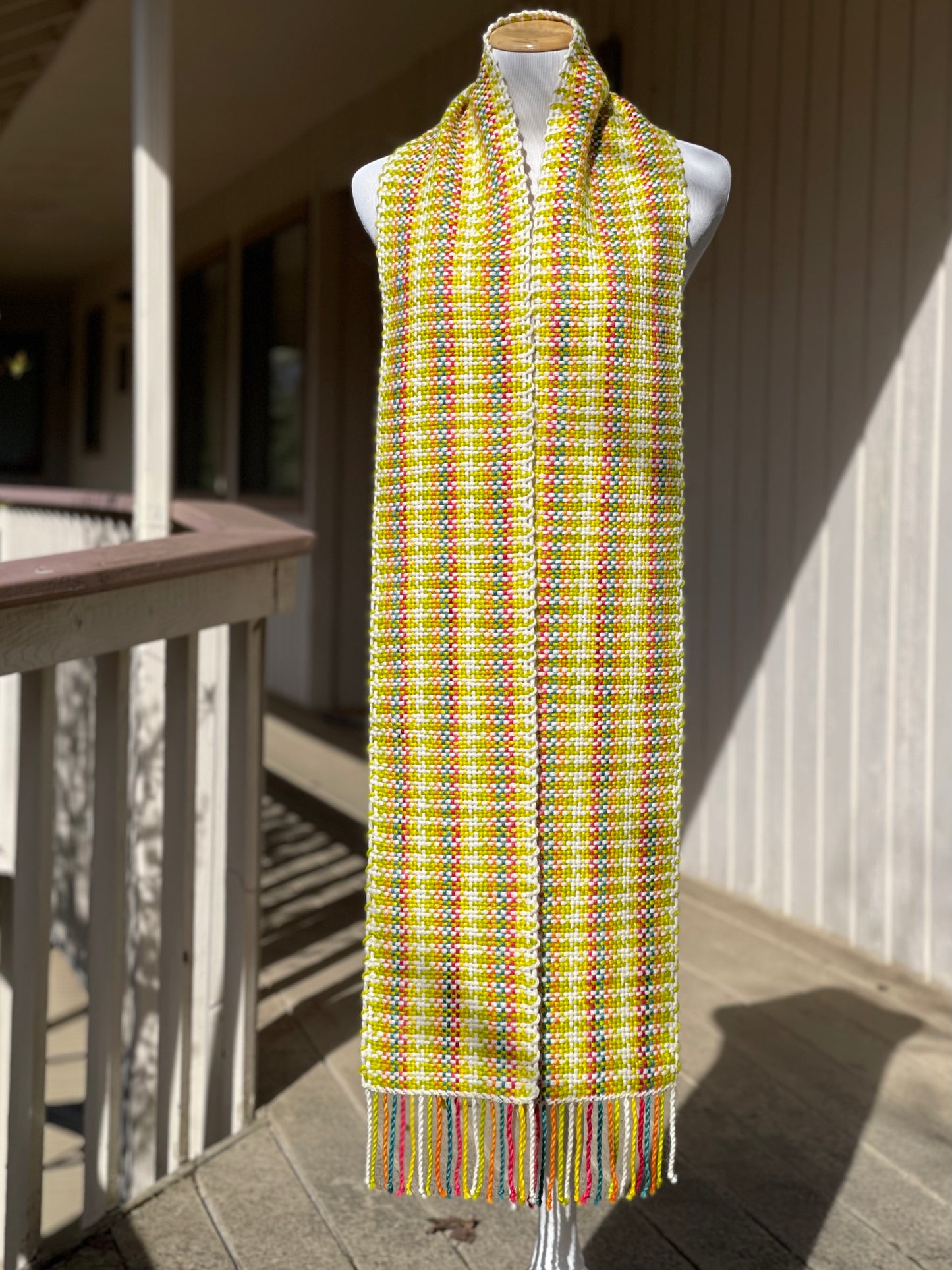 Baby Alpaca Bright Handwoven Scarf by The Village Weaver