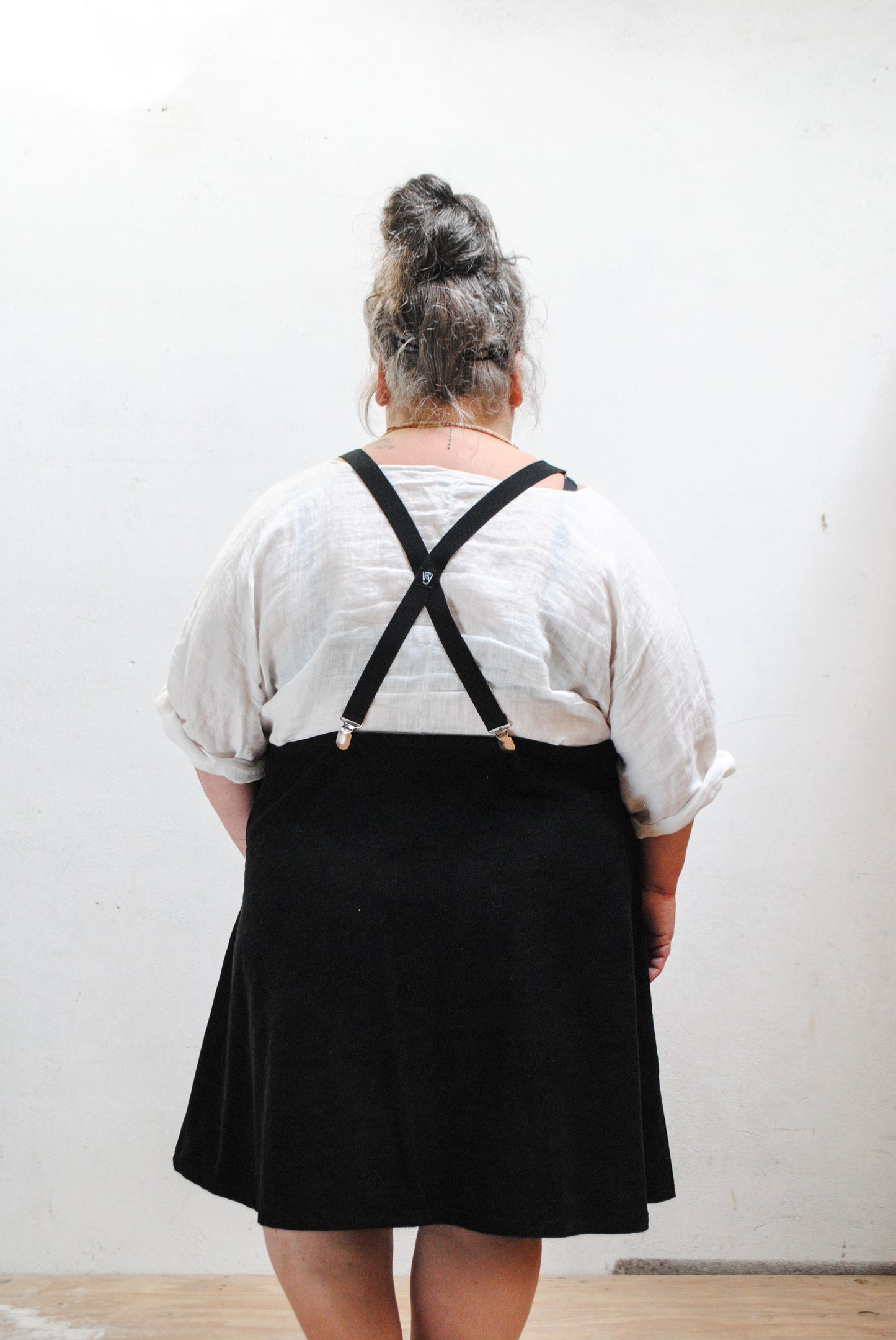Black Corduroy Suspender Dress