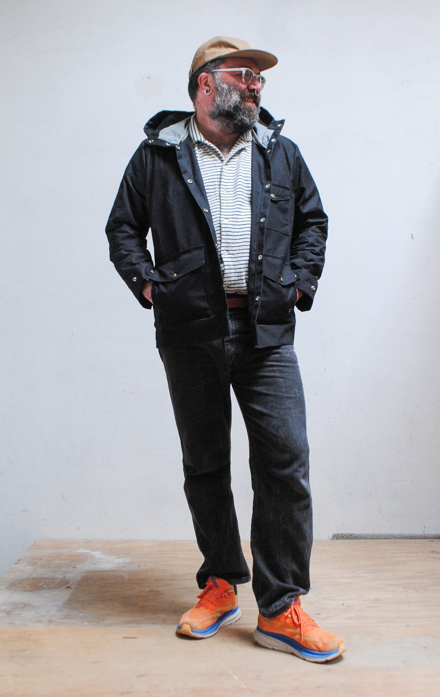 Made To Order Waxed Canvas Rain Jacket - Black