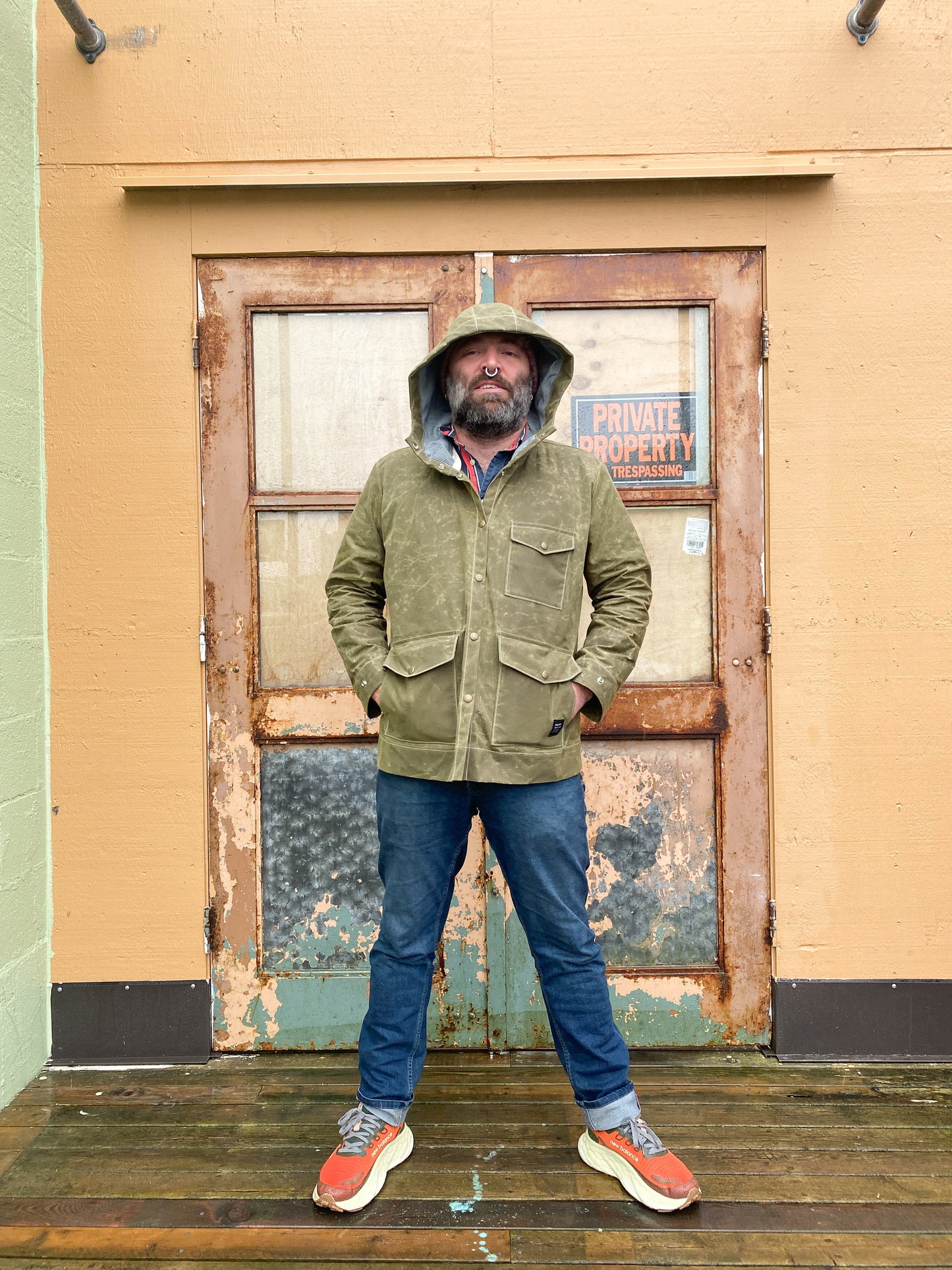 Made To Order Waxed Canvas Rain Jacket - Olive