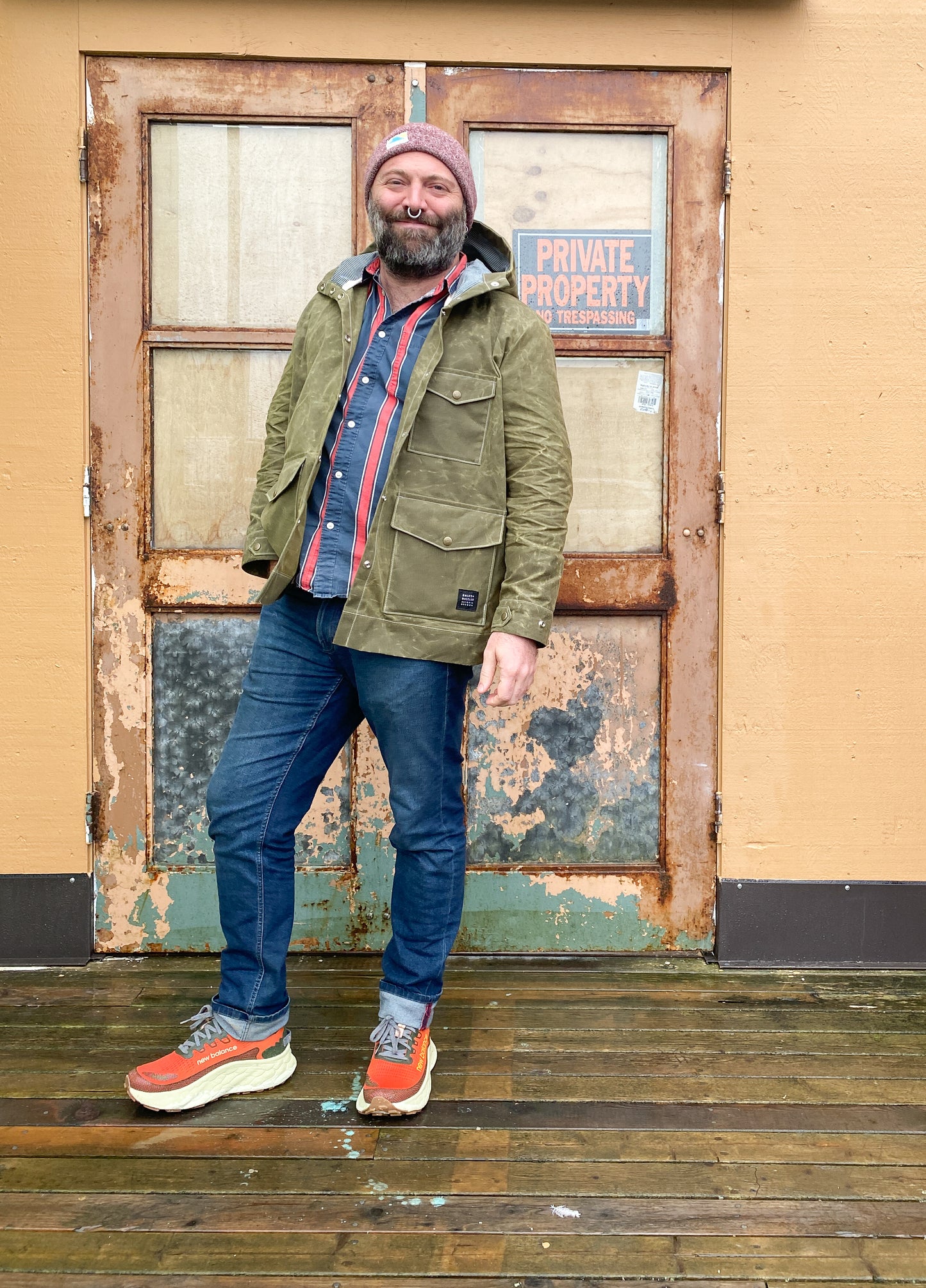 S+W Waxed Canvas Rain Jacket - Olive
