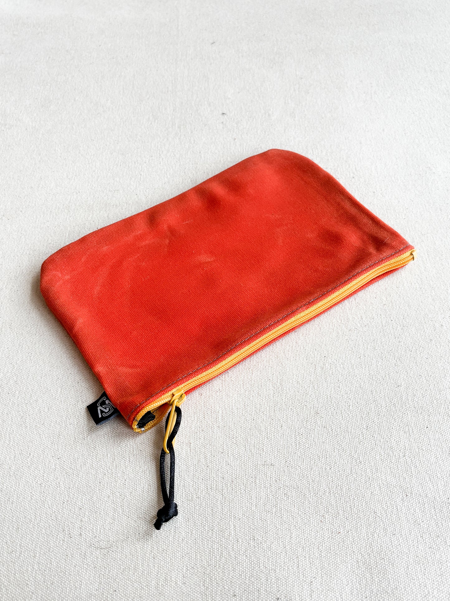 Large Waxed Canvas Zipper Pouch