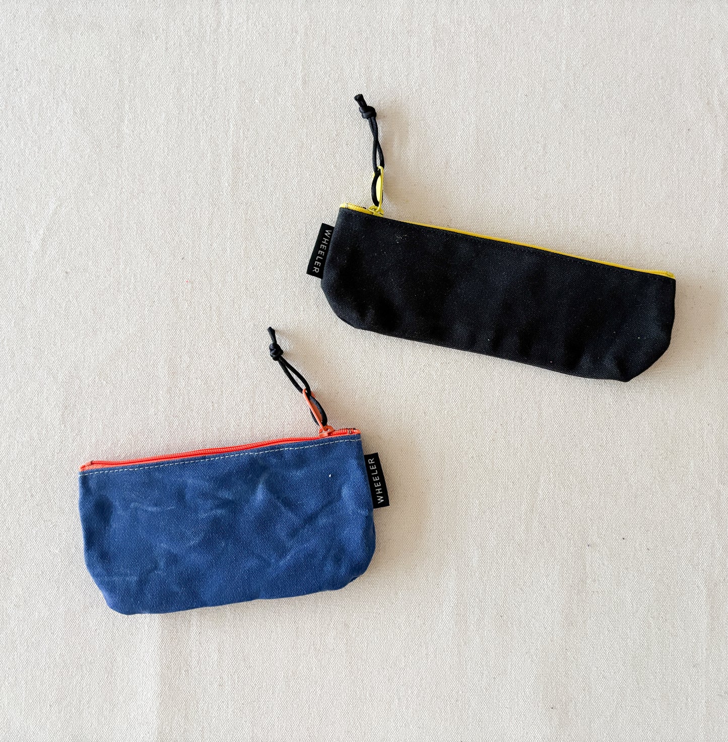 Waxed Canvas Zipper Pouches