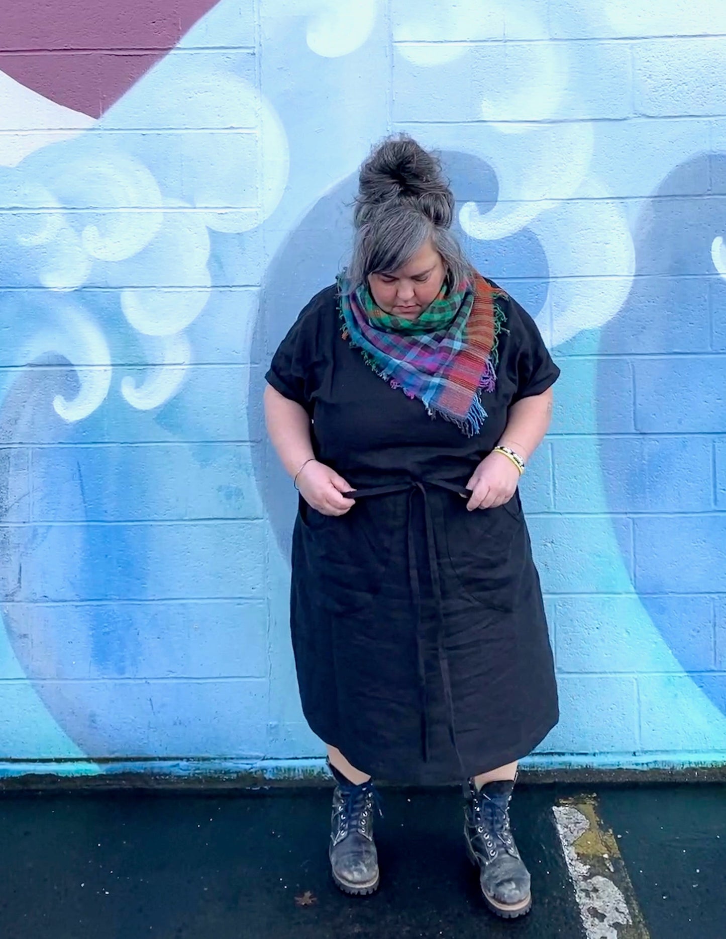 Made To Order Pocket Dress in Black Linen