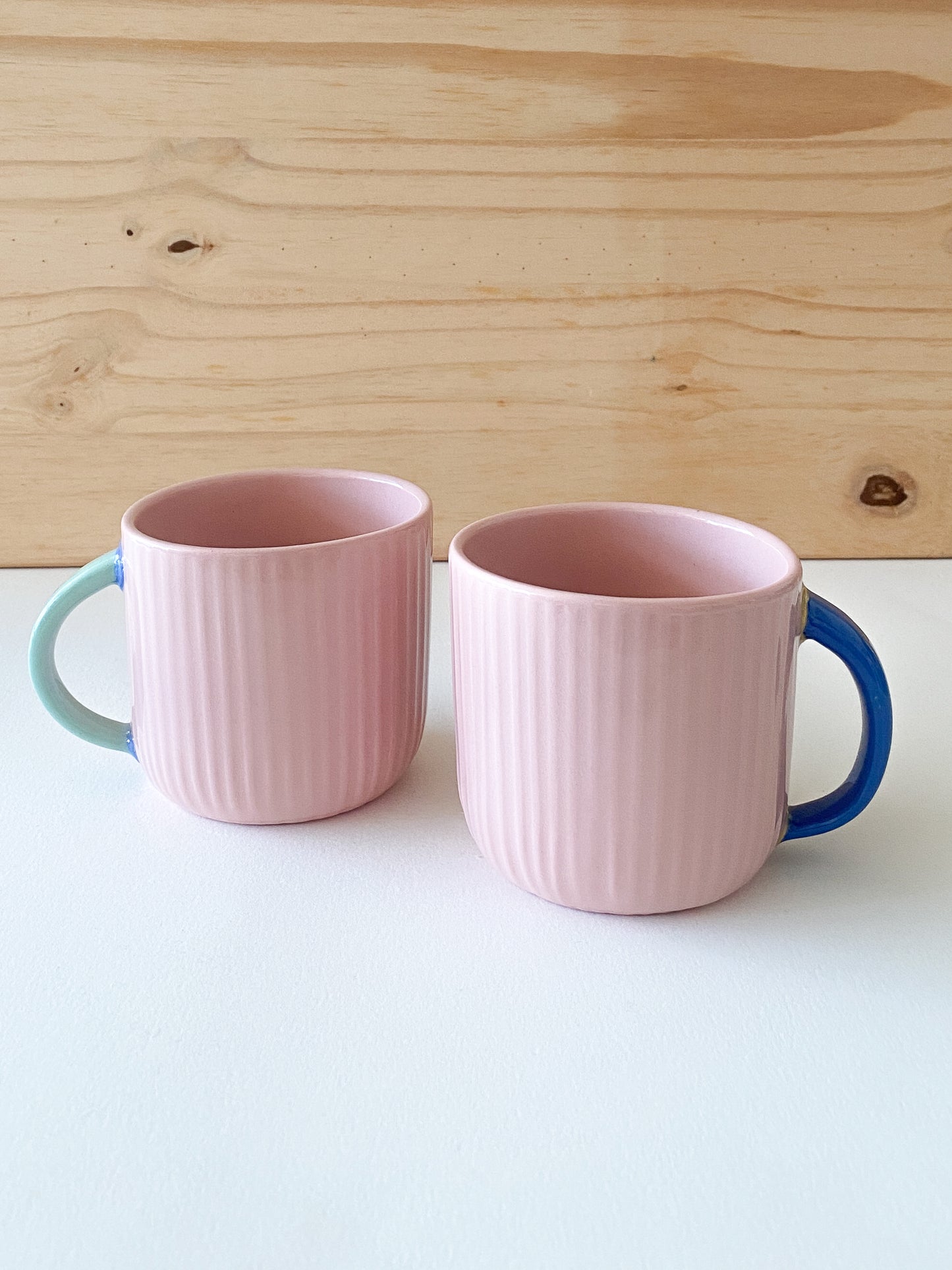 Fluted Colorblock Mugs