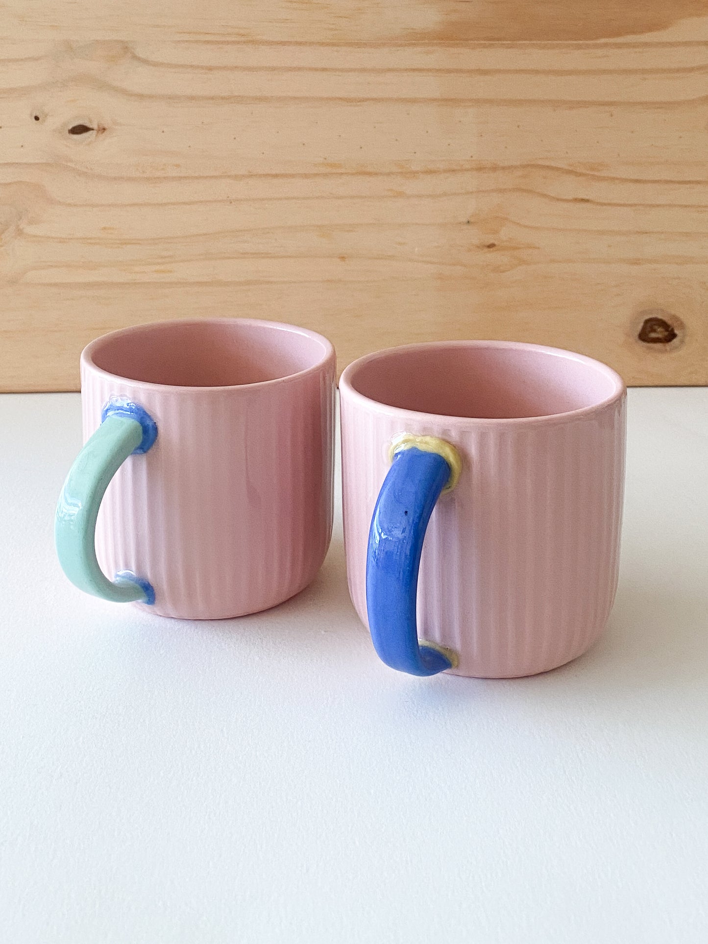 Fluted Colorblock Mugs