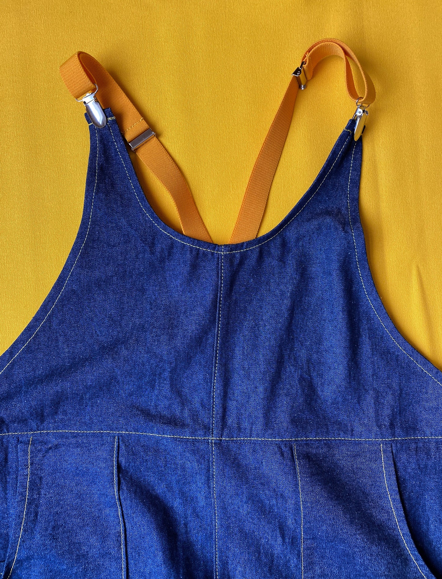 Made To Order Blue Denim Suspender Dress