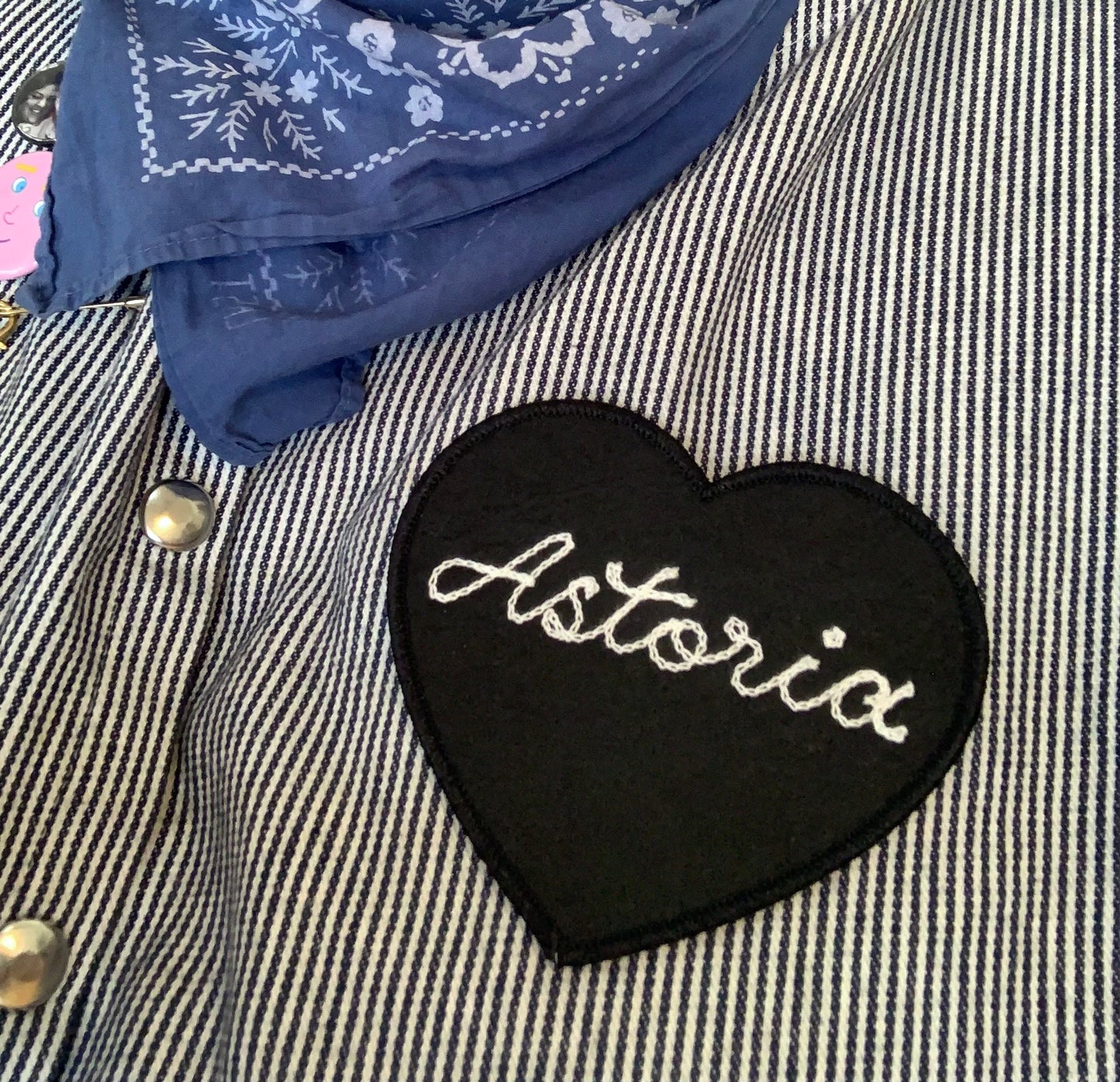 Astoria Chain Stitch Heart Patch