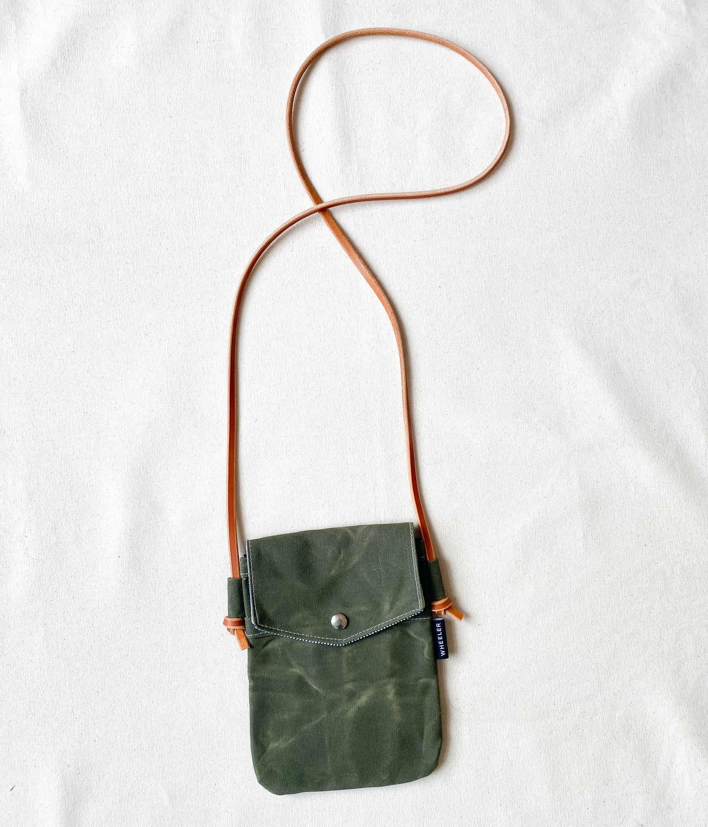 Waxed Canvas Simple Crossbody in all olive.