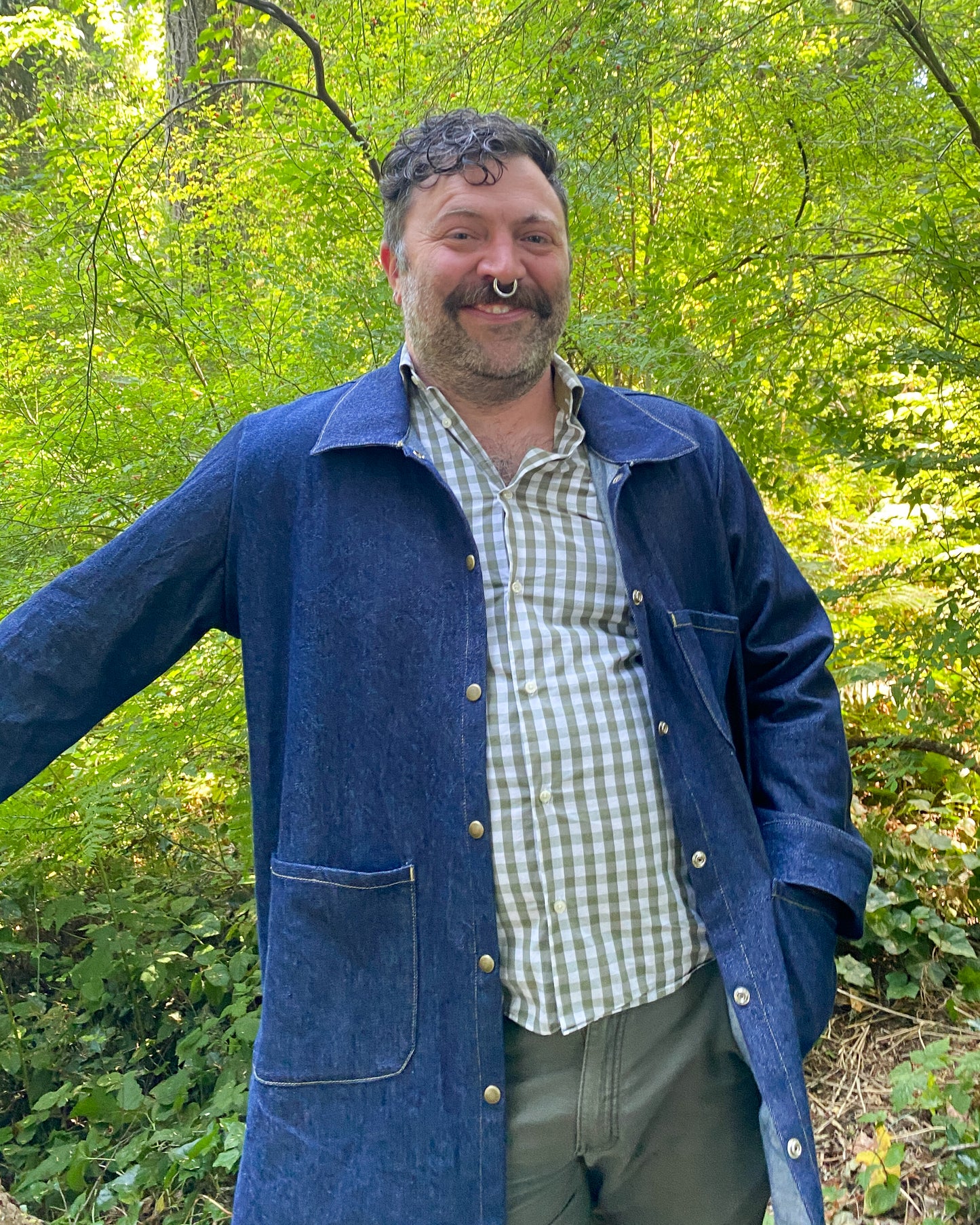 Male model in Blue Denim Jacket.