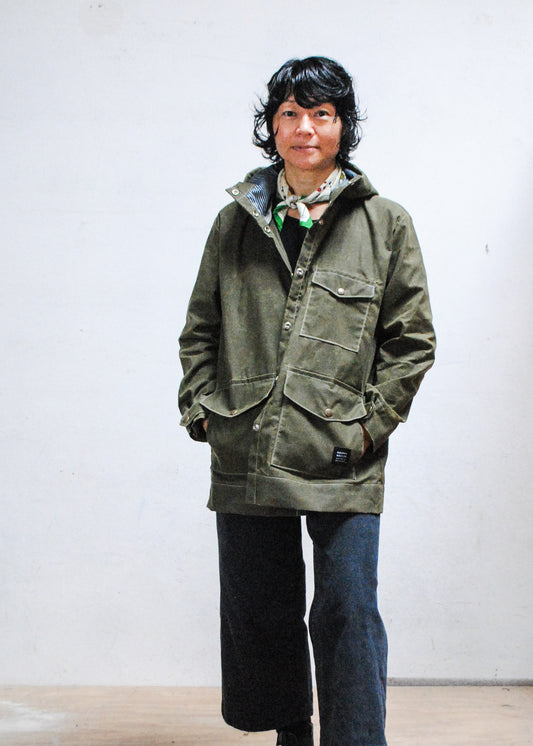 S + W Waxed Canvas Rain Jacket - Olive