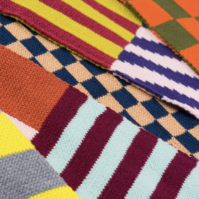 Pattern Patch Skinny Knit Scarf - Desert