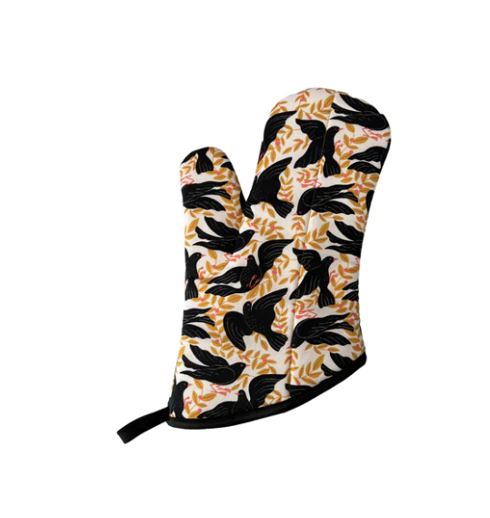 Black Birds Oven Mitt
