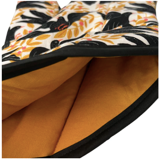 Black Birds Oven Mitt