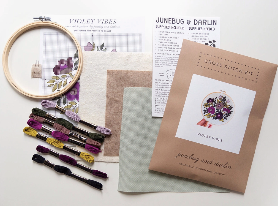 Violet Vibes Cross Stitch Kit