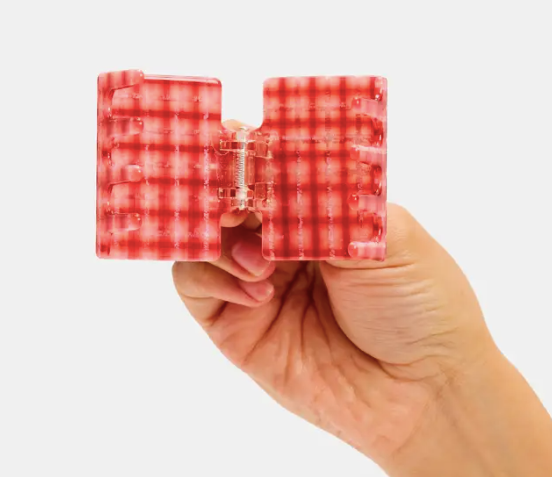 Midi Box Claw in Red Plaid