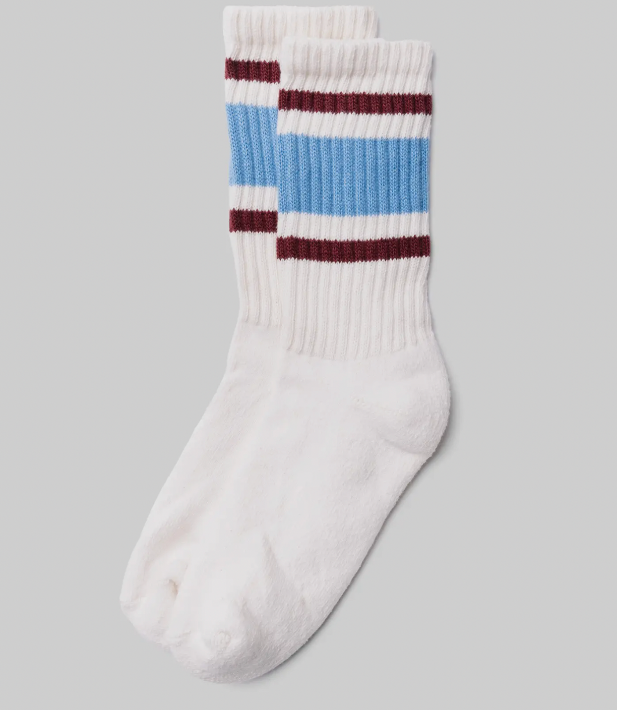 Spring Retro Stripe Sock - Blue/Maroon