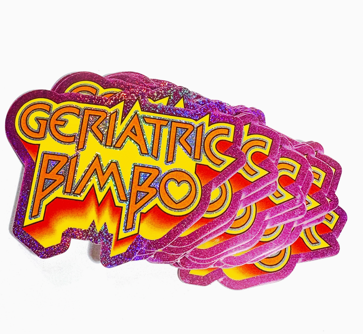 Geriatric Bimbo Retro Holographic Glitter Sticker