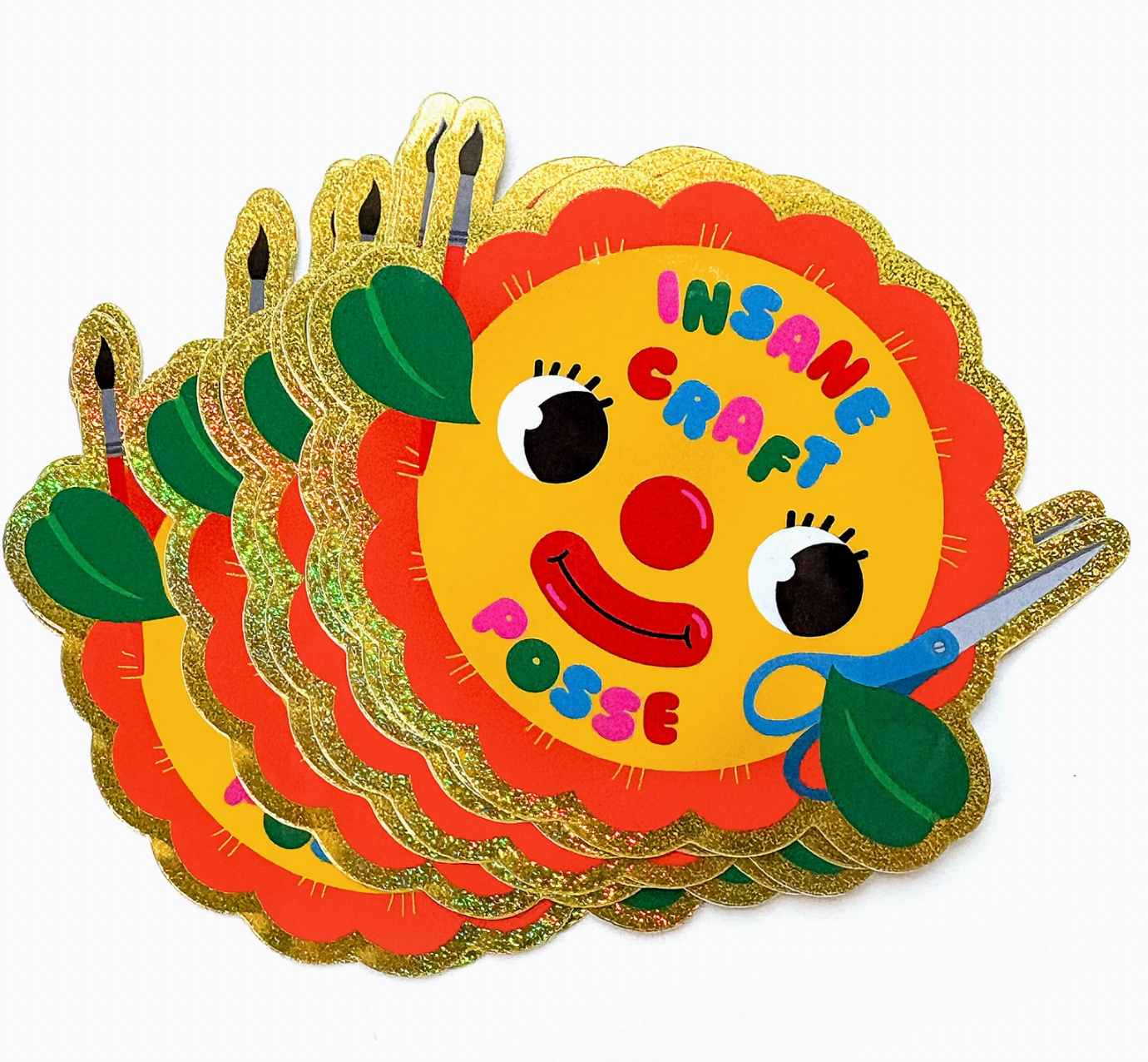 Insane Craft Posse Flower Clown Holographic Glitter Sticker
