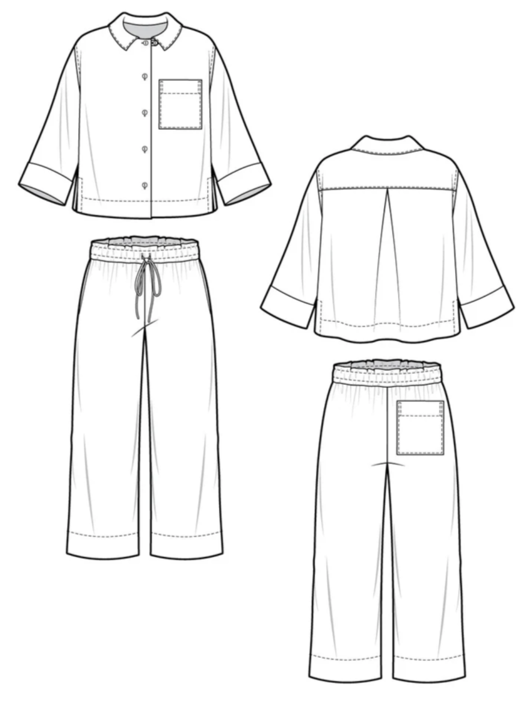 Fran Pajamas Pattern Size XXS - 4X