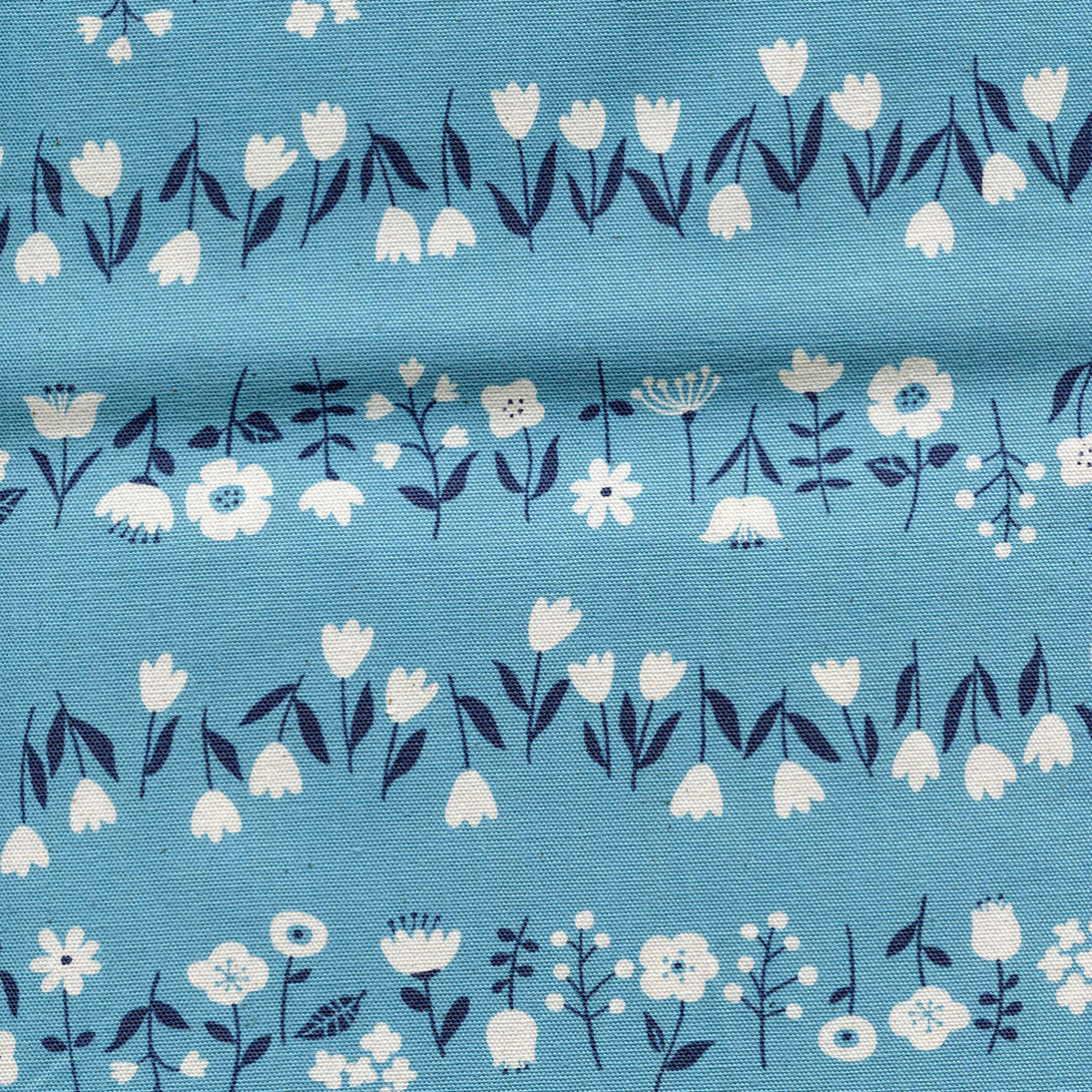 Kokka Floral Fabric - Blue