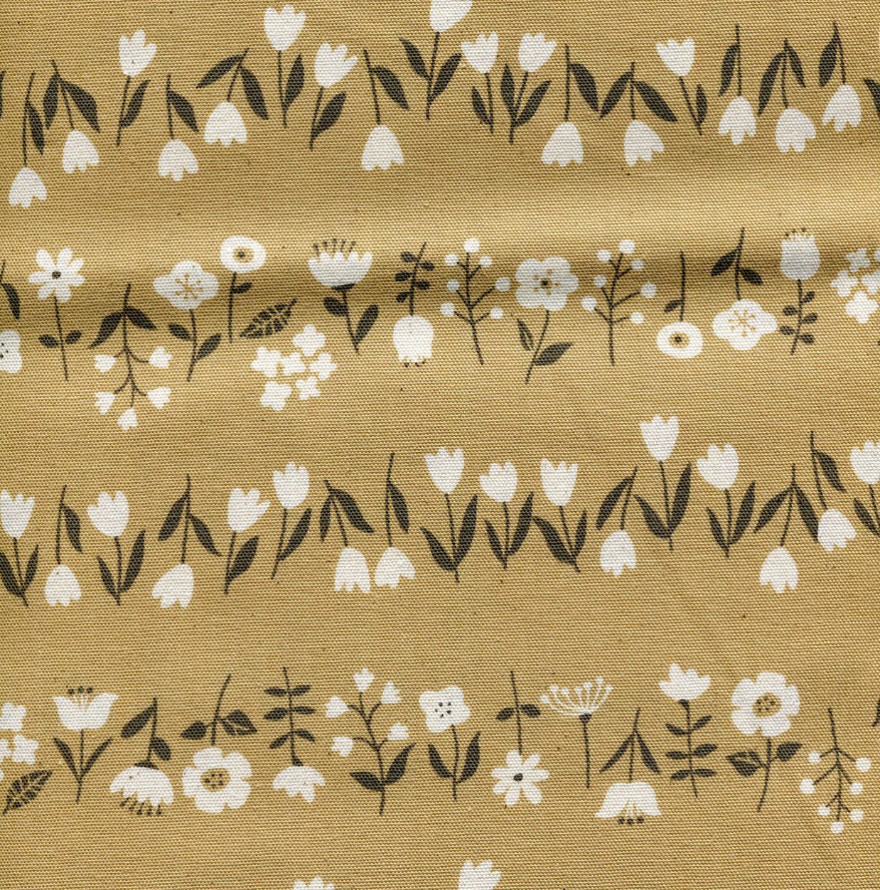 Kokka Floral Fabric - Tan