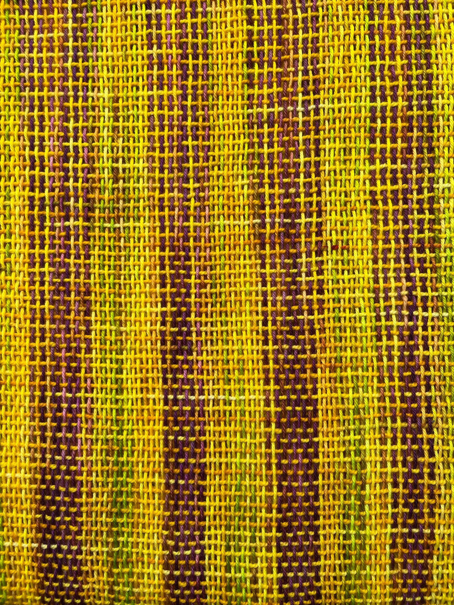 Yellow & Purple Handwoven Scarf by The Village Weaver