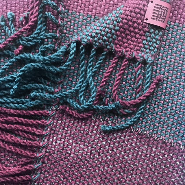 Pine and Wine Handwoven Scarf by The Village Weaver