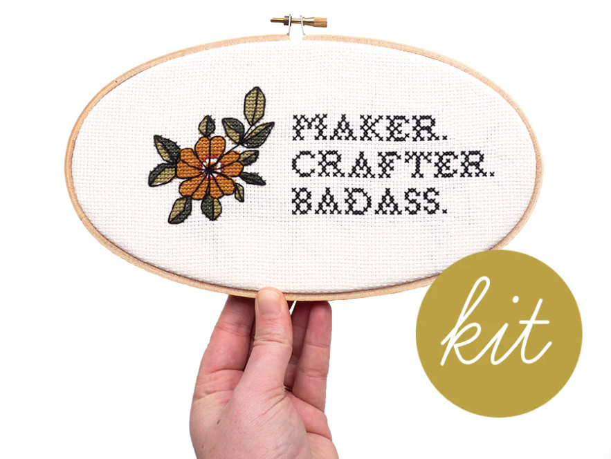 Maker. Crafter. Badass Cross Stitch Kit