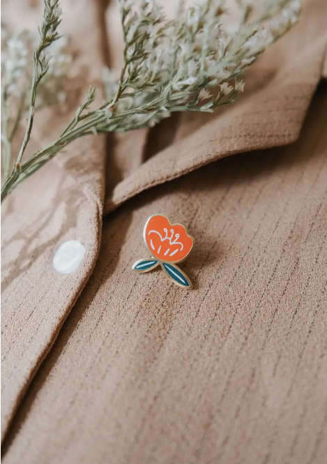 Poppy Flower Enamel Pin