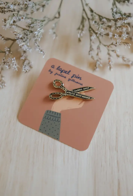 Fabric Scissors Enamel Pin
