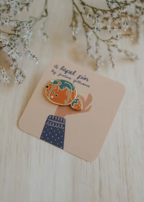 Tomato Pin Cushion Enamel Pin