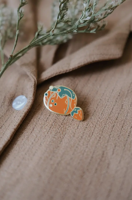 Tomato Pin Cushion Enamel Pin