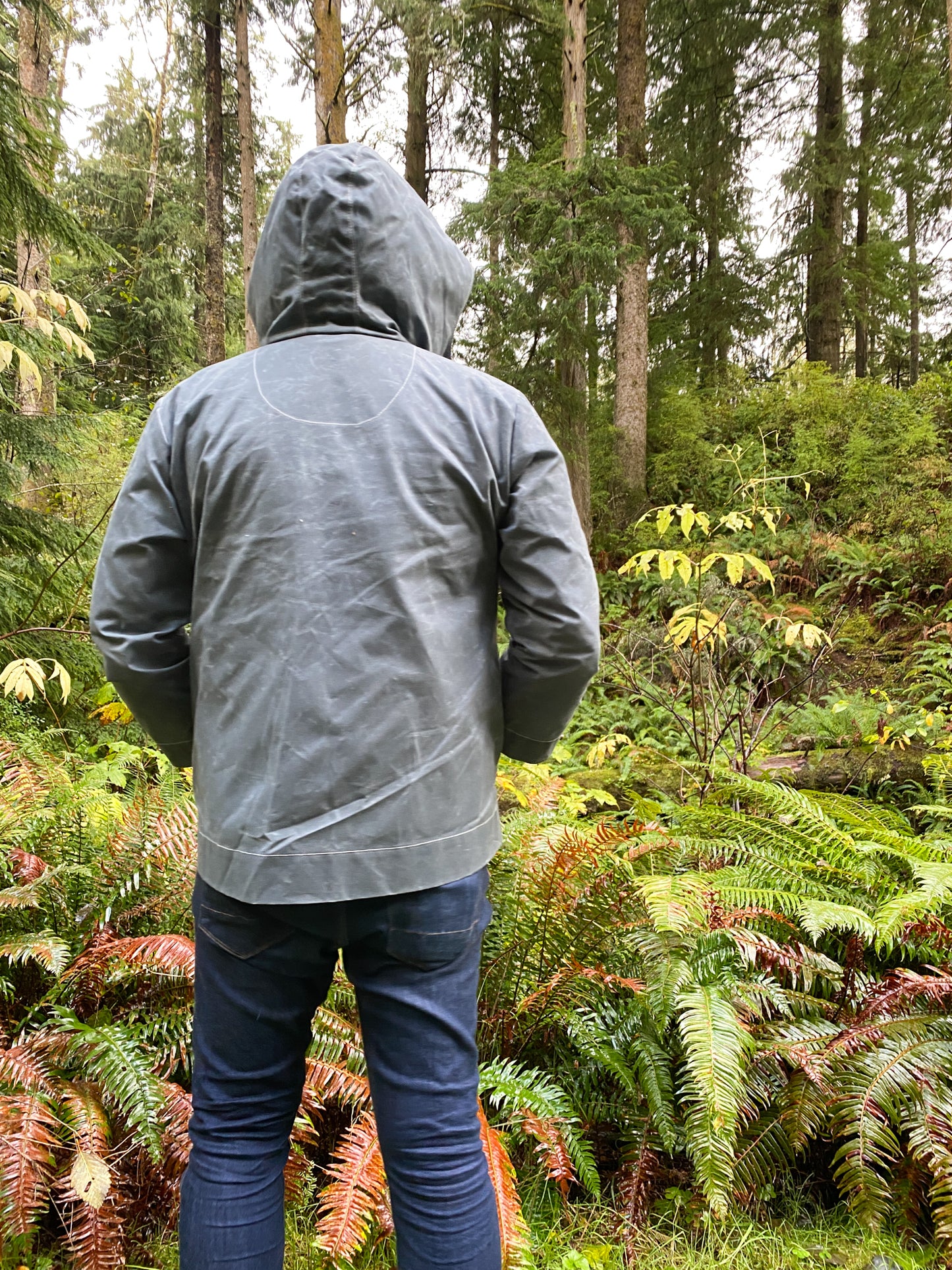 S+W Waxed Canvas Rain Jacket - Slate