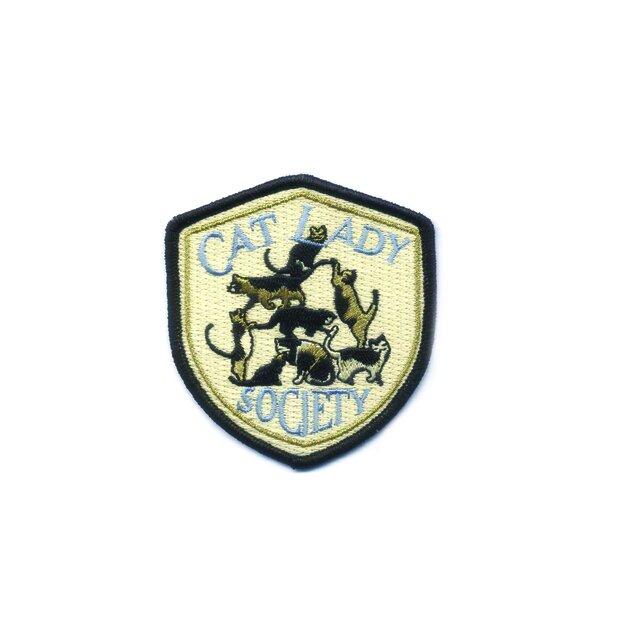 "Cat Lady Society" embroidered patch.
