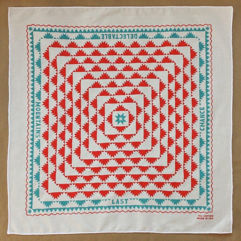 Delectable Mountains Bandana - Turq/Red