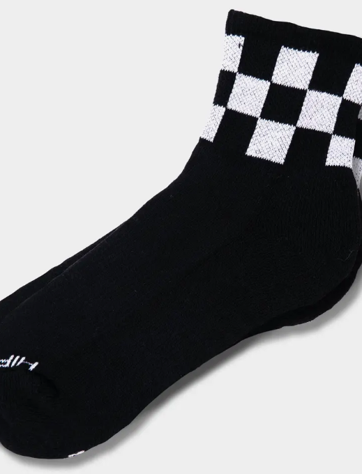 Obsidian Checker Crew Sock