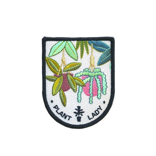 "Plant Lady" embroidered, iron on patch.