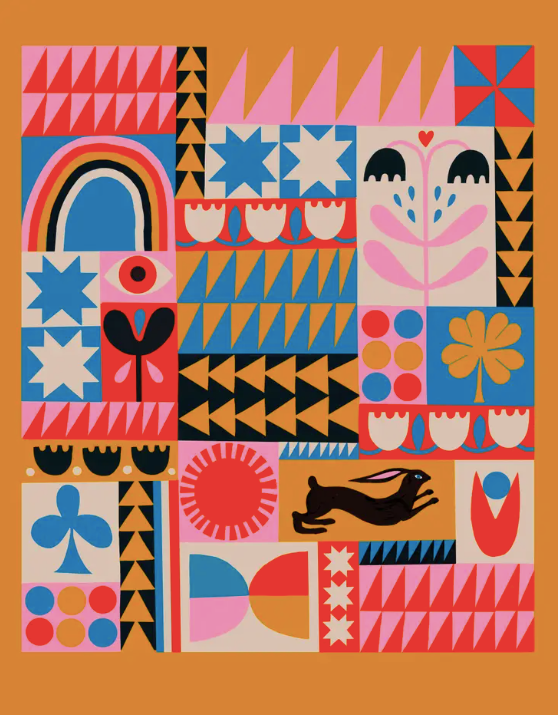 Rabbit Quilt - Art Print