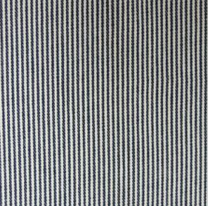 sample square of railroad stripe fabric