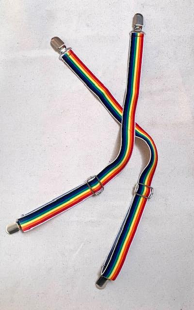 S+W Elastic Rainbow Suspenders