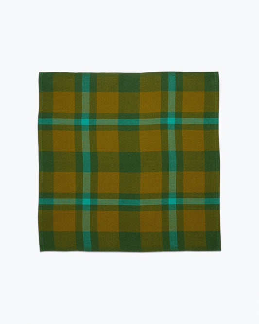 Handwoven Cotton Charleston Plaid Napkin Pair - Seagrass