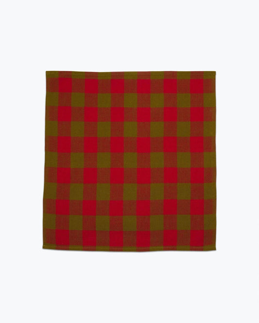 Handwoven Cotton Big Gingham Napkin Pair - Noel