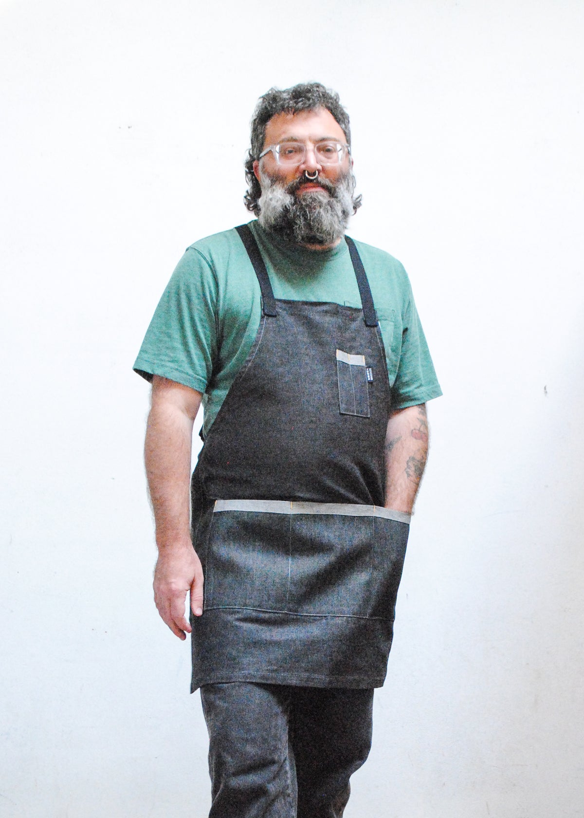 Black Denim Crossback Apron