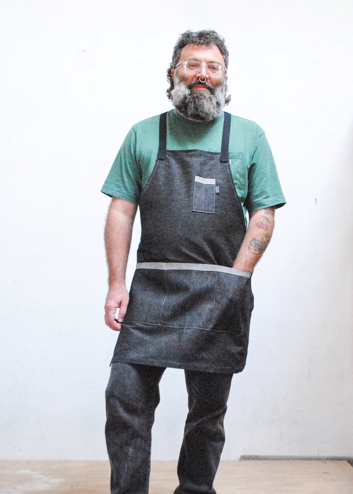 Black Denim Crossback Apron