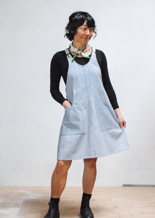 Railroad Stripe Suspender Dress