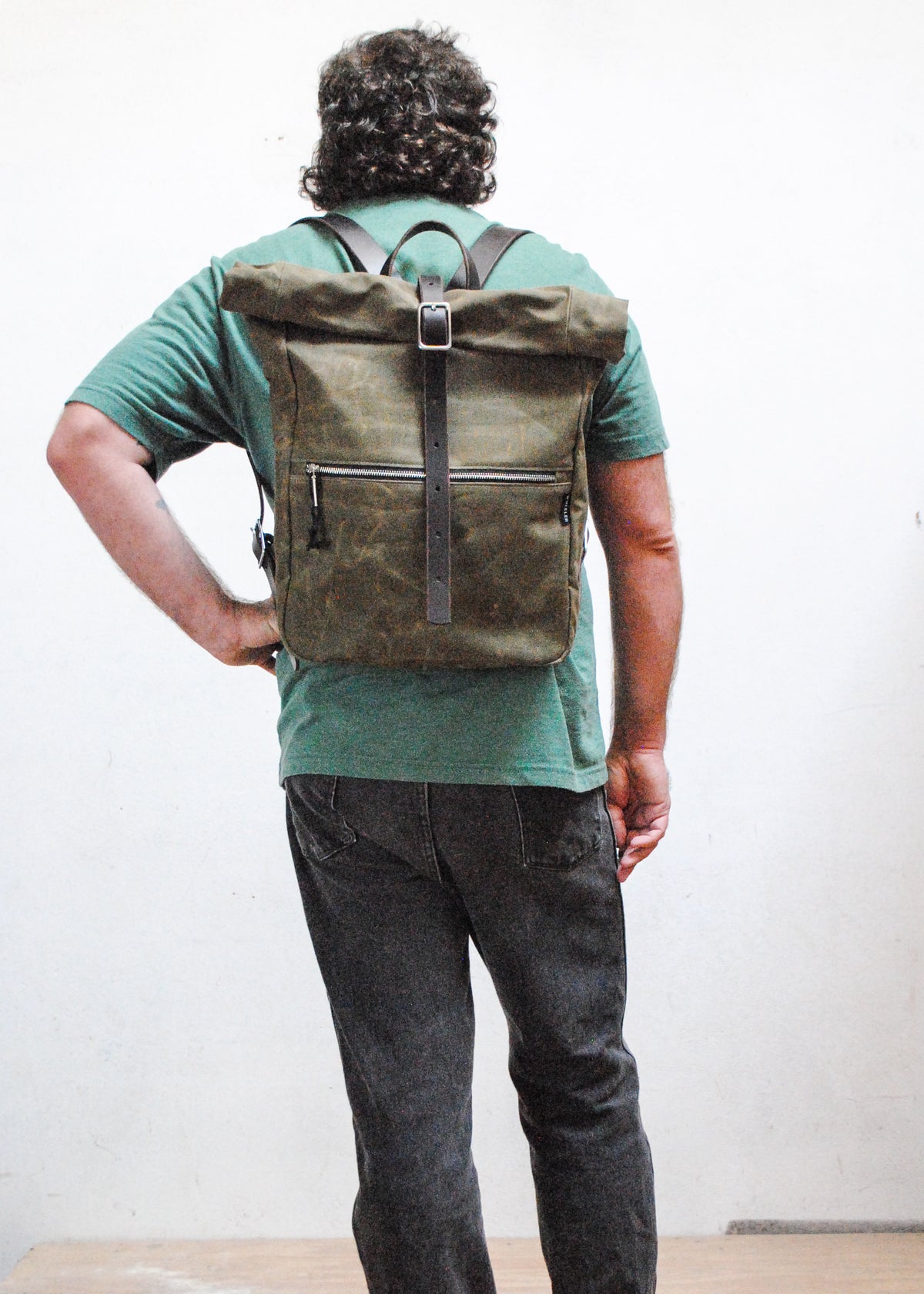 Waxed Canvas Roll Top Backpack