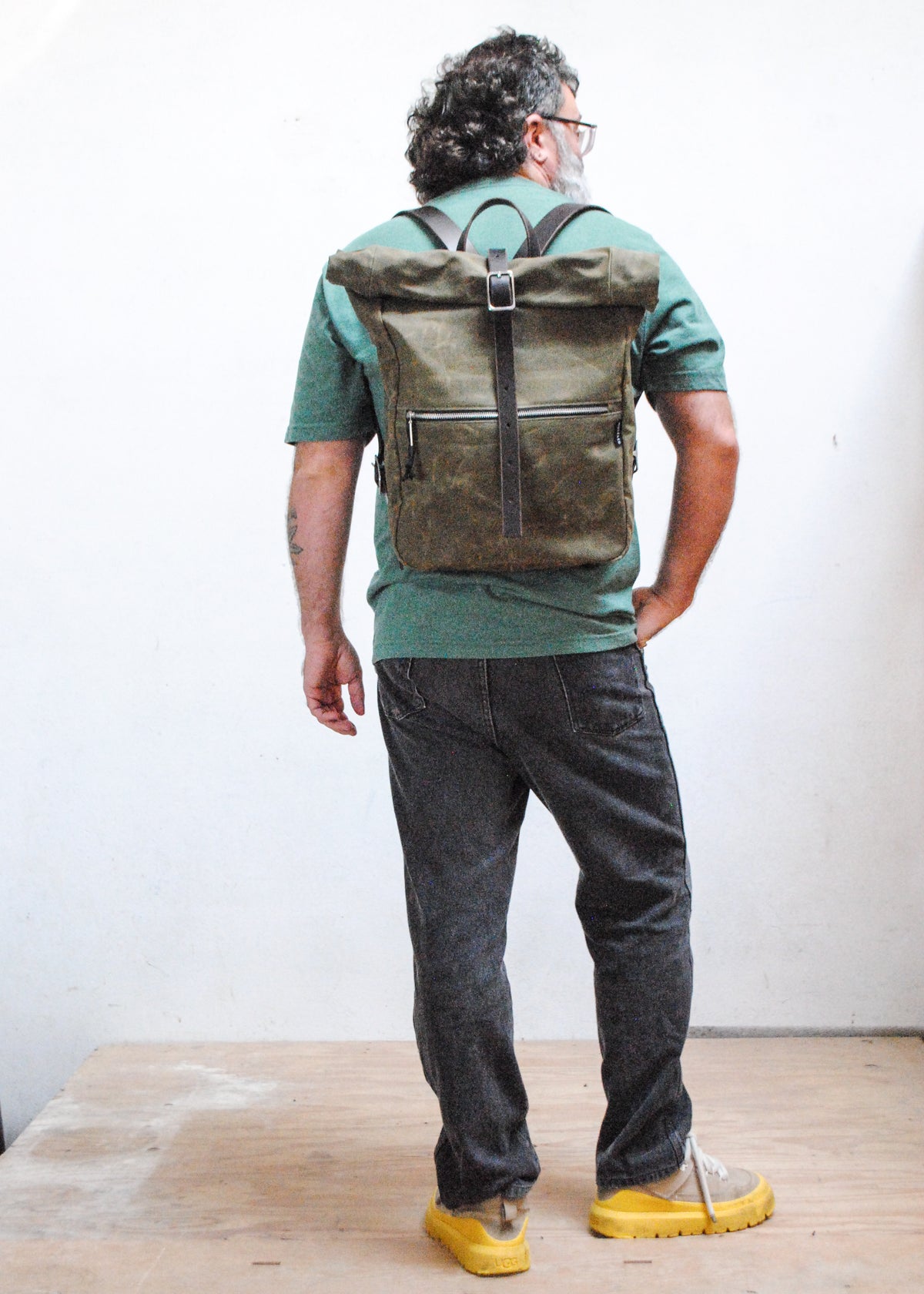 Waxed Canvas Roll Top Backpack