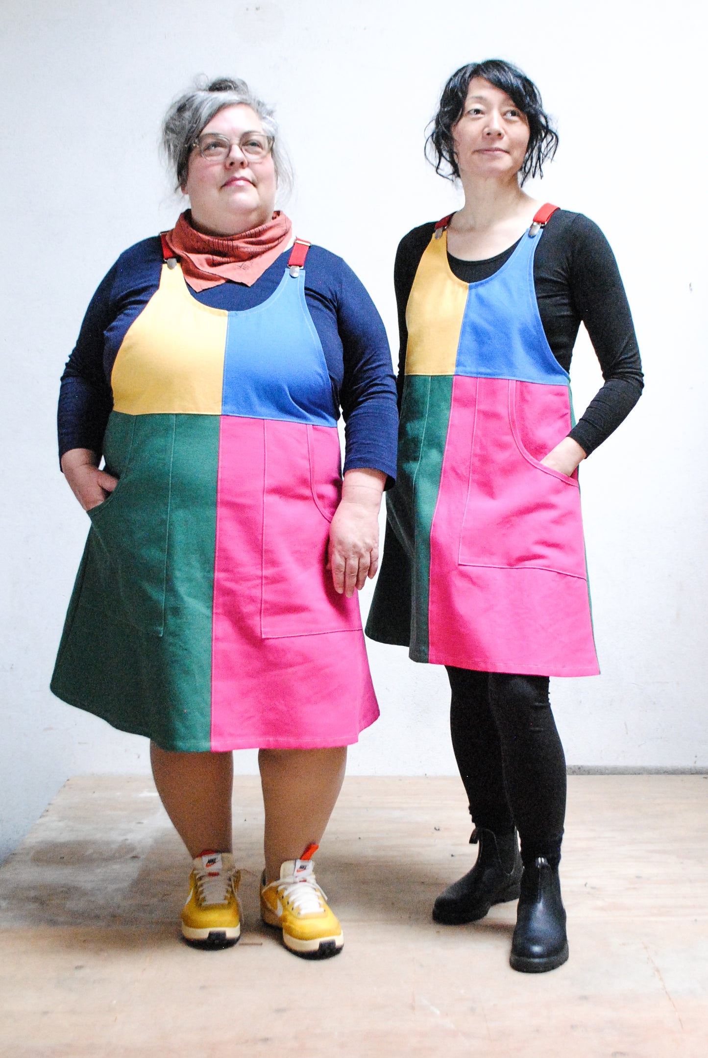 Organic Canvas Colorblock Suspender Dress