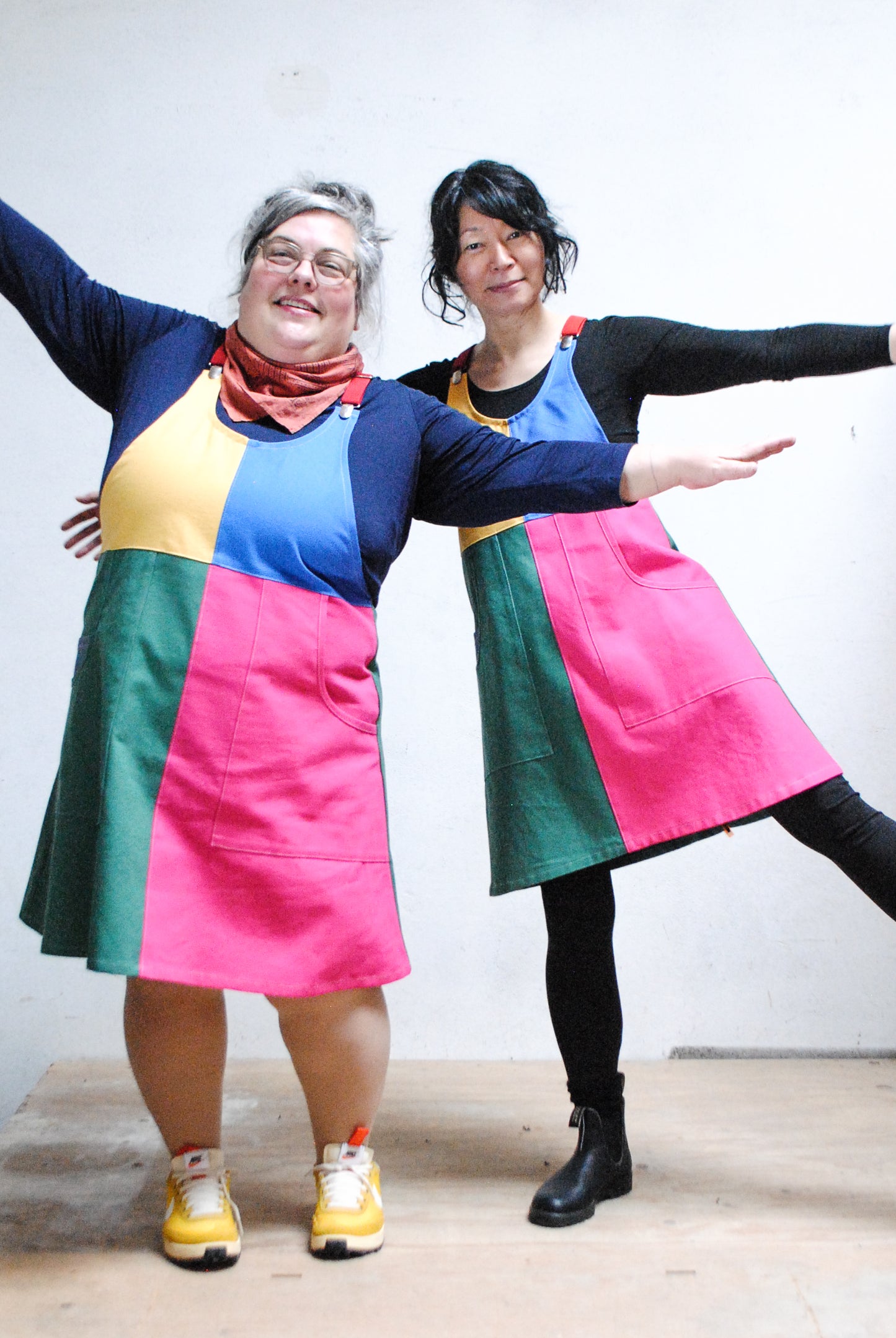 Organic Canvas Colorblock Suspender Dress